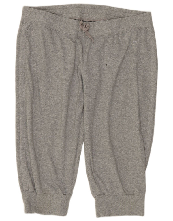 Nike Damen Bermuda Sport Shorts UK 18 XL Grau Baumwolle