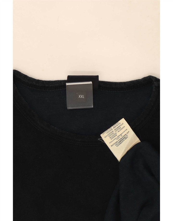 Trussardi Jeans Herren Top Langarm 2XL Schwarz Viskose