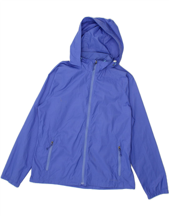 L.L.BEAN Womens Hooded Rain Jacket UK 14 Medium Blue Nylon Vintage L.L.Bean and Second-Hand L.L.Bean from Messina Hembry 