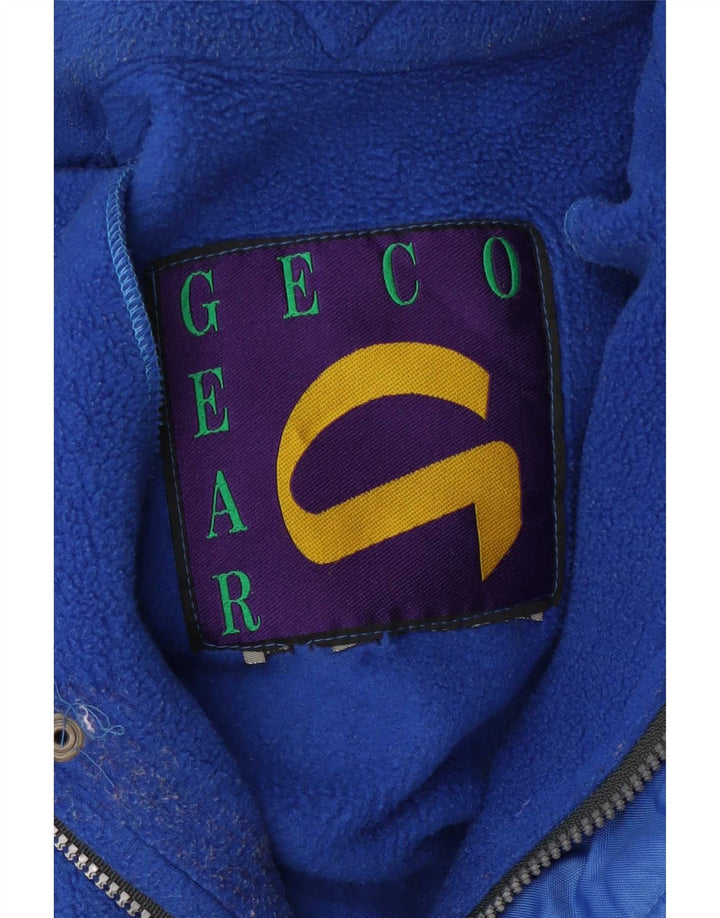 Vintage Herren Grafik Anorak Fleece Pullover XL Blau