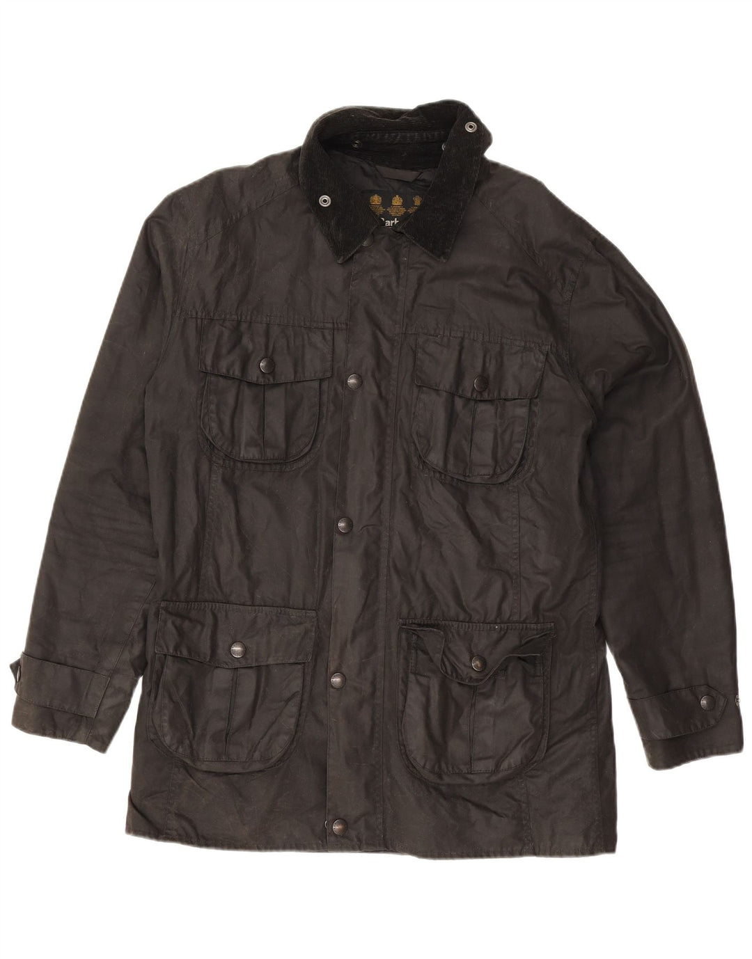 Barbour Herrenjacke aus gewachster Baumwolle, Größe 40, Schwarz