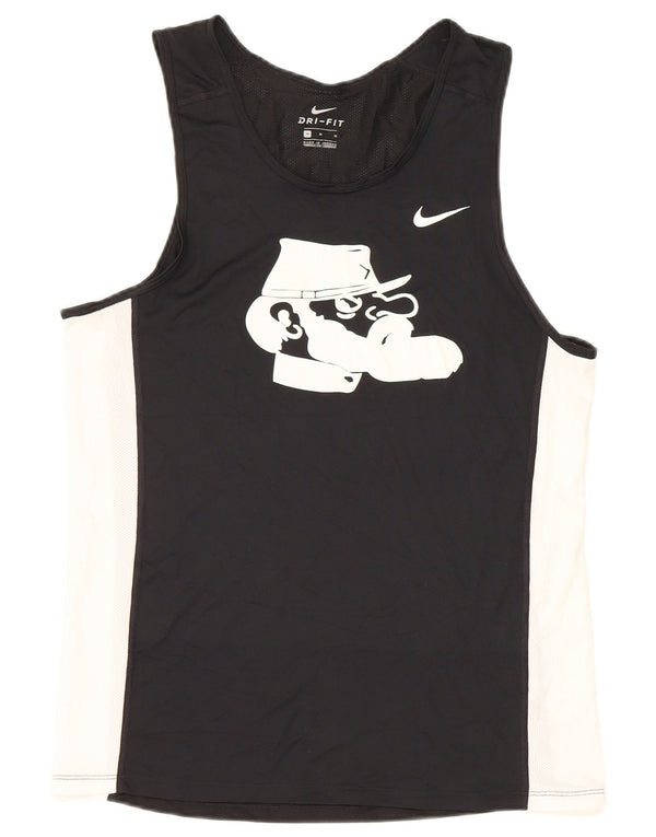 Nike Herren-T-Shirt mit Dri-Fit-Grafik, Mittelschwarzes Farbblock-Polyester
