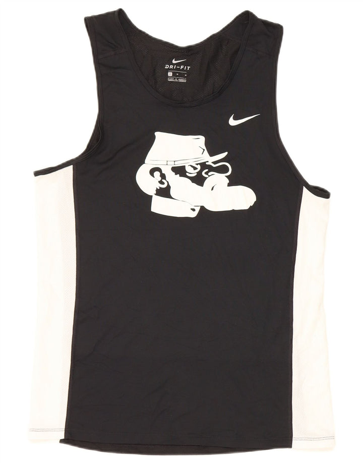 Nike Herren-T-Shirt mit Dri-Fit-Grafik, Mittelschwarzes Farbblock-Polyester