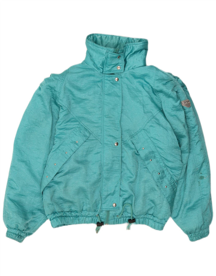 VINTAGE Damen Windjacke IT 46 Großes blaues Polyamid