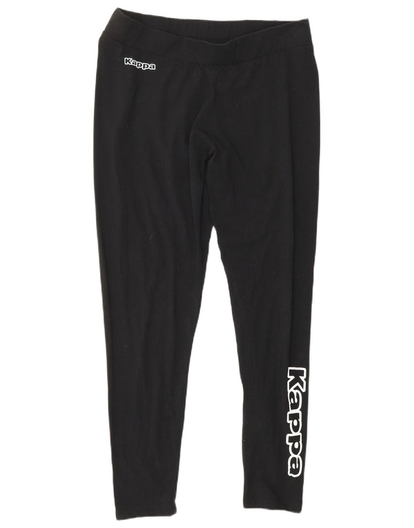 KAPPA Damen Grafik-Leggings UK 18 XL Schwarz Baumwolle