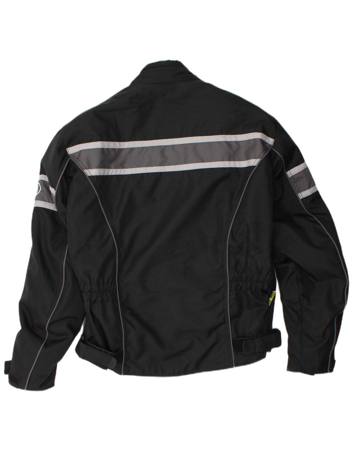 Vintage Herren Racer Jacke UK 42 XL Schwarz gestreift