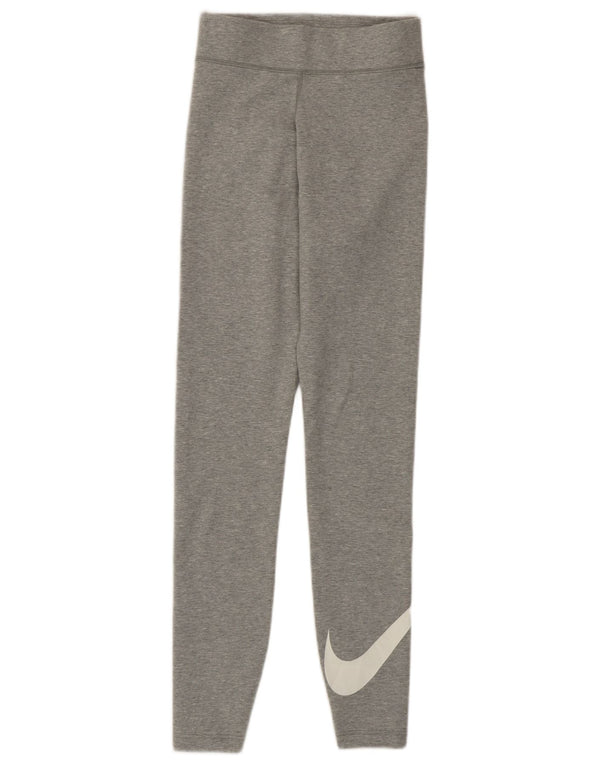 Nike Womens Graphic Leggings UK 4 XS Graue Baumwolle