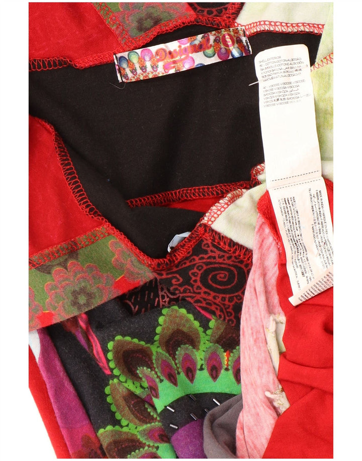 Desigual Damen Grafik-A-Linien-Kleid, Gr. 10, klein, mehrfarbig, mit Blumenmuster