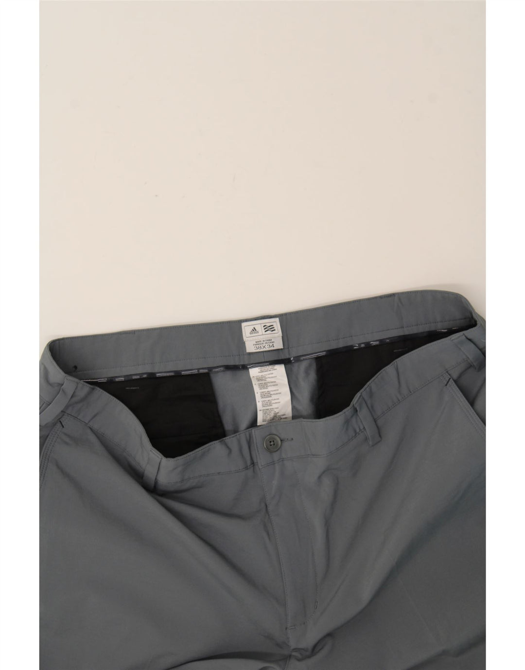 ADIDAS Mens Straight Chino Trousers W38 L34 Grey Polyester Vintage Adidas and Second-Hand Adidas from Messina Hembry 