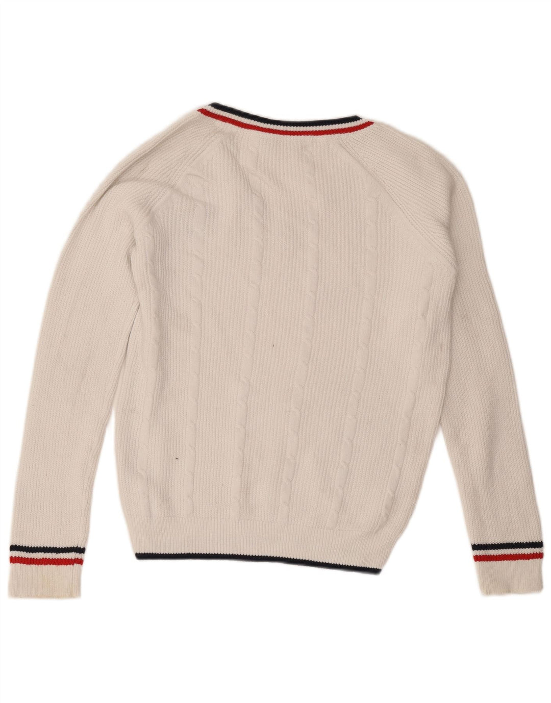 Crew Clothing Herren-Pullover mit V-Ausschnitt, mittelweiße Baumwolle