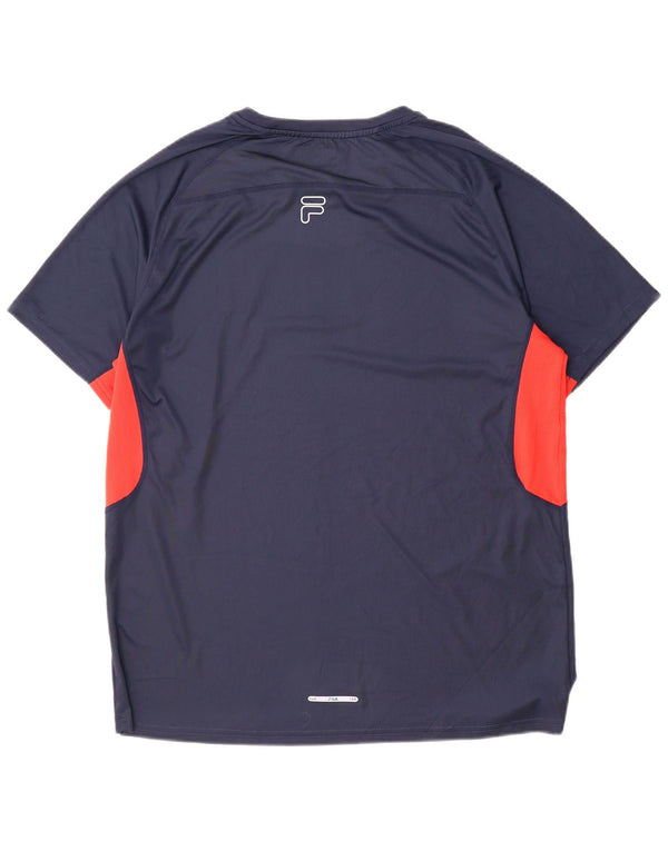Fila Herren-T-Shirt mit Grafik, XL, Marineblau, Farbblock