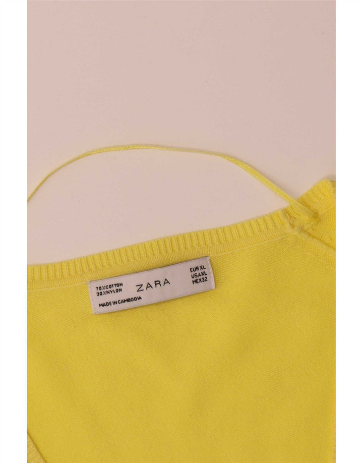 Zara Damen Strickjacke UK 18 XL Gelb