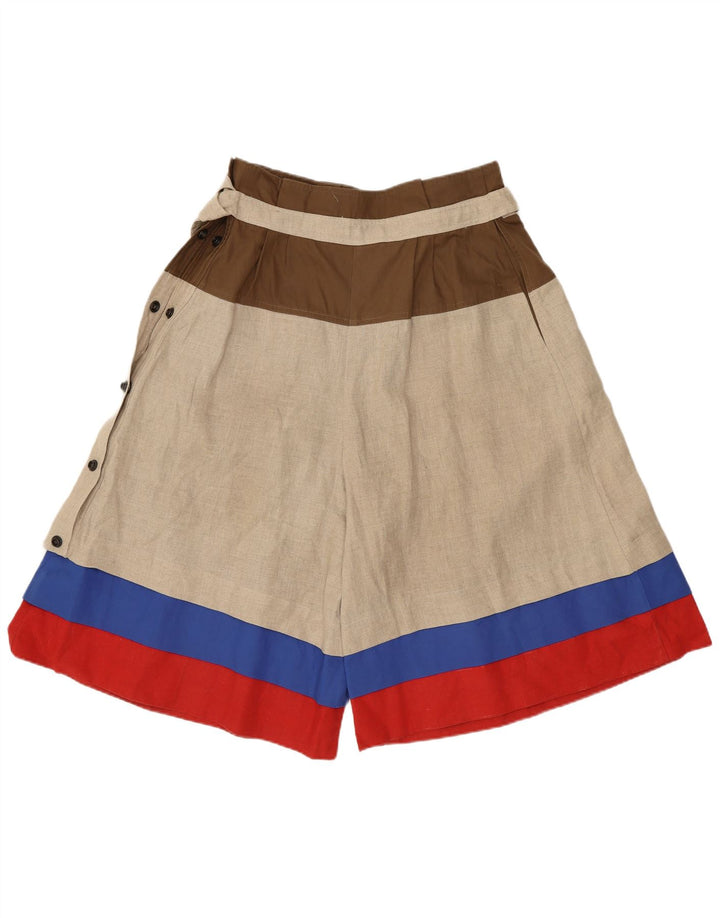 Gianfranco Ferre Damen Freizeitshorts W28 Mittelbeige Farbblock