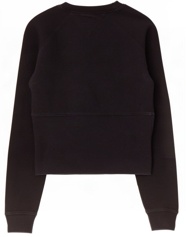 Tommy Hilfiger Damen Sweatshirt-Pullover UK 12 Medium Schwarz