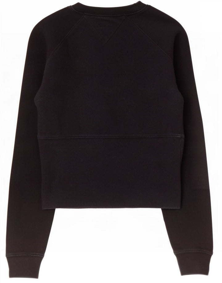Tommy Hilfiger Damen Sweatshirt-Pullover UK 12 Medium Schwarz