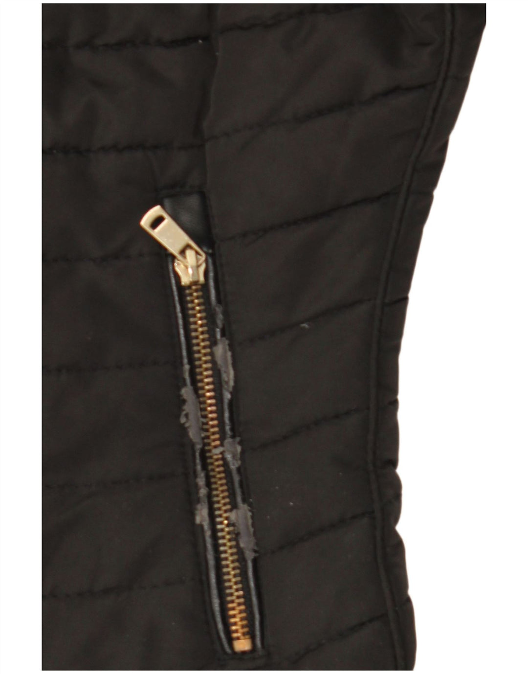 Zara Damen-Kapuzenjacke, wattiert, Gr. 10, Größe S, Schwarz, Polyester