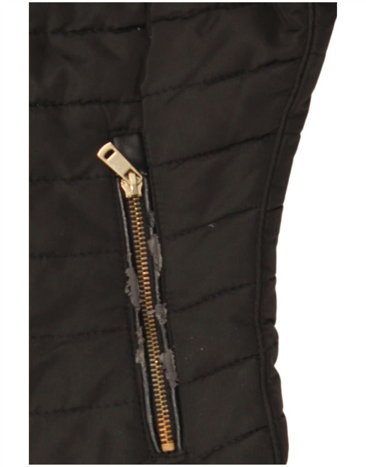 Zara Damen-Kapuzenjacke, wattiert, Gr. 10, Größe S, Schwarz, Polyester