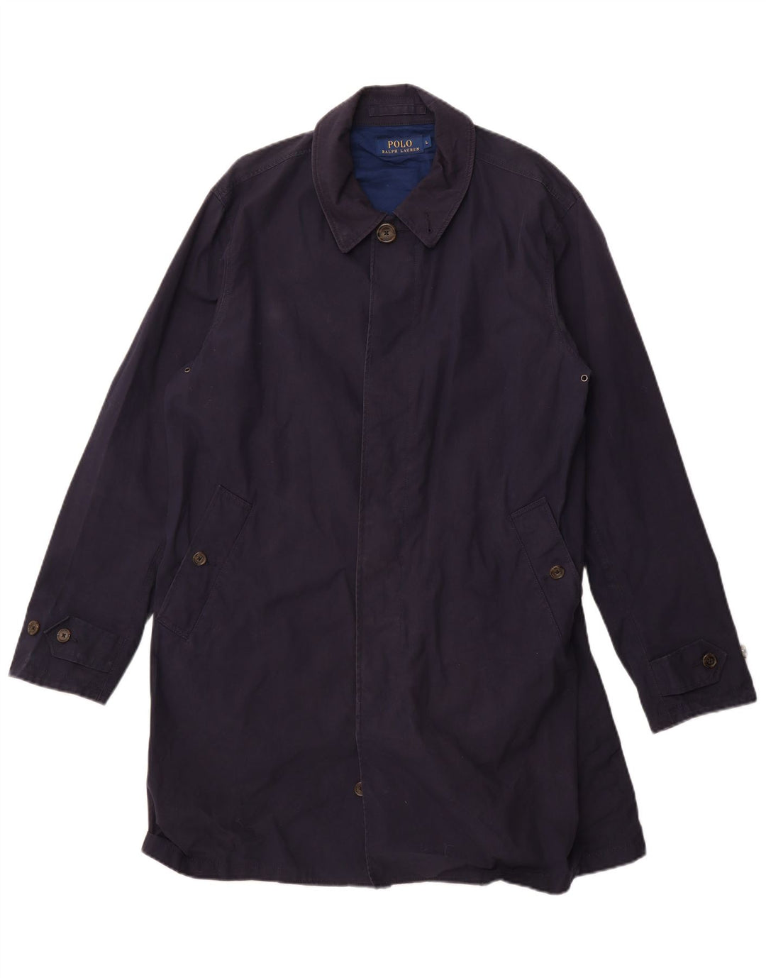 Polo Ralph Lauren Damenmantel UK 16 Large Marineblau Baumwolle