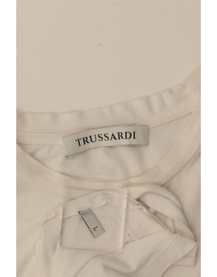 Trussardi Damen T-Shirt Top UK 14 Large Weiß