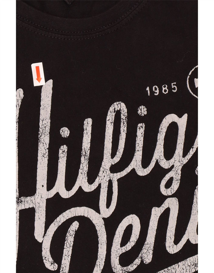 TOMMY HILFIGER Herren New York Fit Graphic T-Shirt Top Large Schwarz Baumwolle