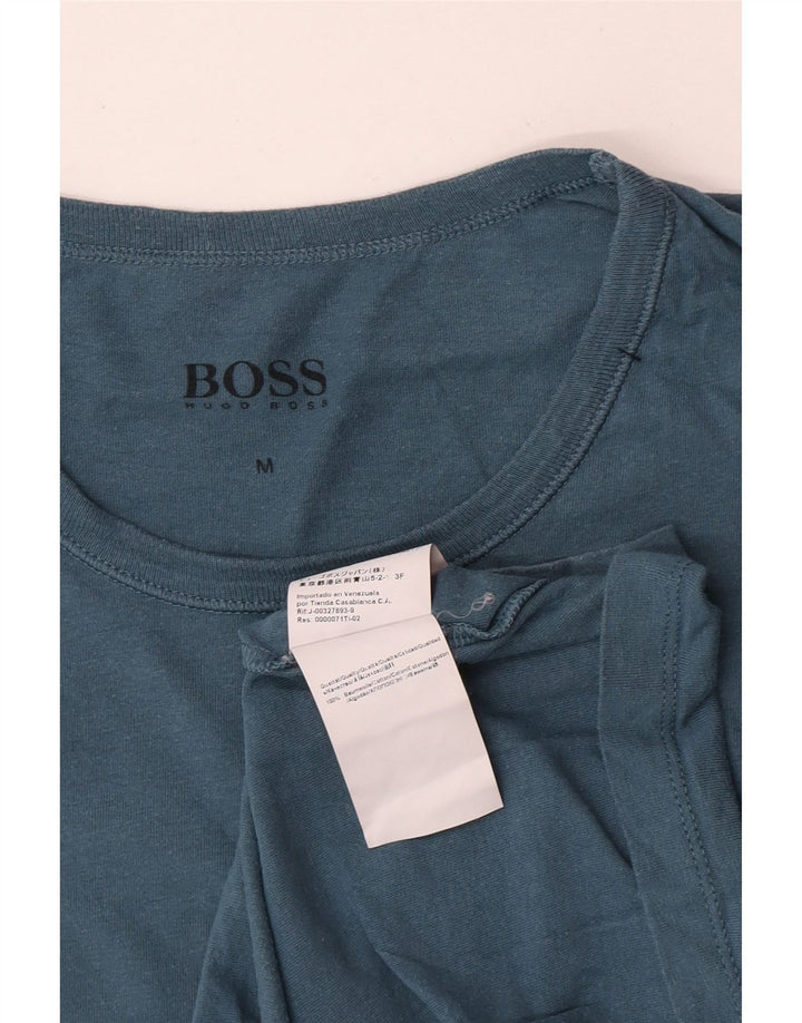 Hugo Boss Herren T-Shirt Top mittelblaue Baumwolle