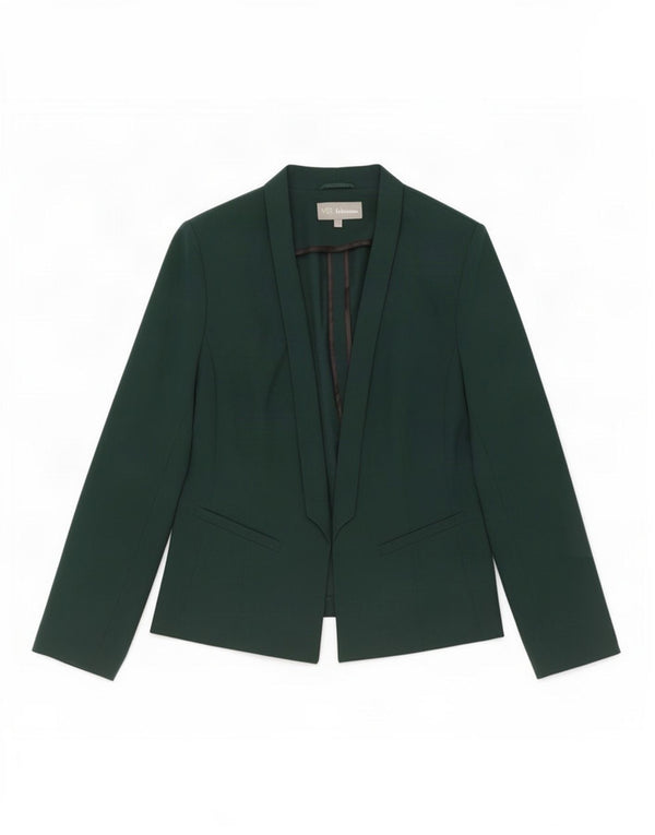 Marks & Spencer Offene Damen-Blazerjacke UK 16 Large Grün Polyester