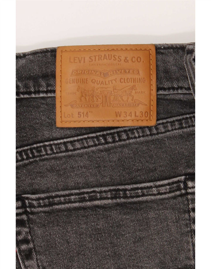 Levi's Herren 514 Straight Jeans W34 L30 Graue Baumwolle