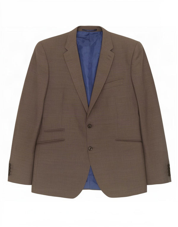 Marks & Spencer Herren-Blazer mit maßgeschneiderter Passform, 2 Knöpfe, UK 46, XL, graue Wolle