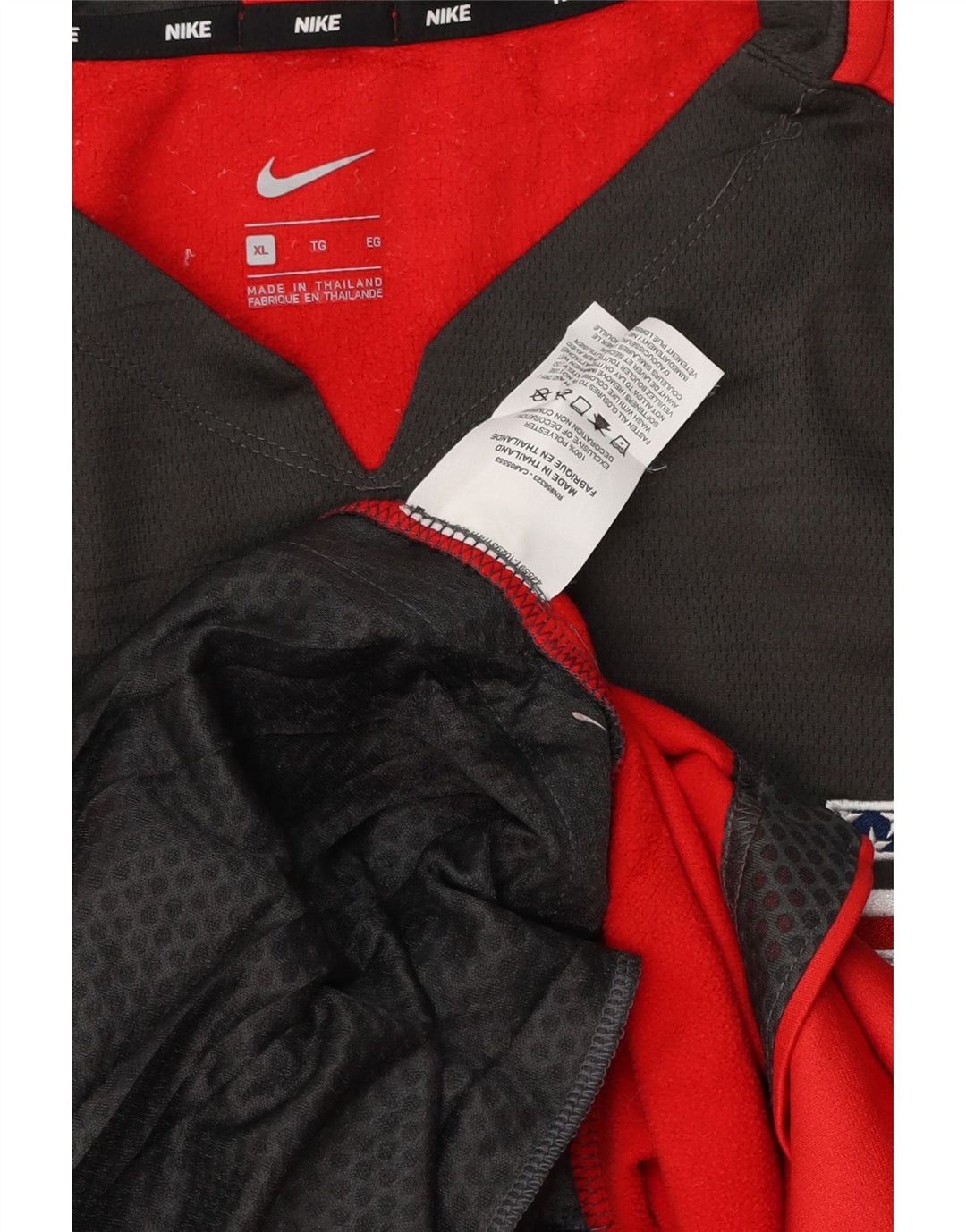 NIKE Herren-Top, langärmelig, XL, Rot, Farbblock-Polyester