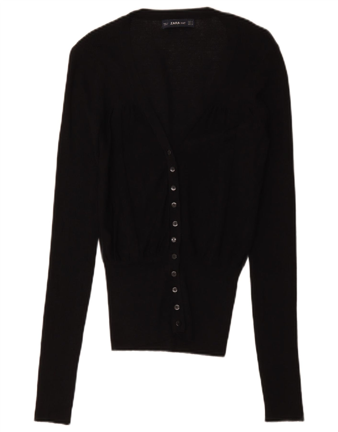Zara Damen-Cardigan-Pullover UK 12 Mittelschwarze Viskose