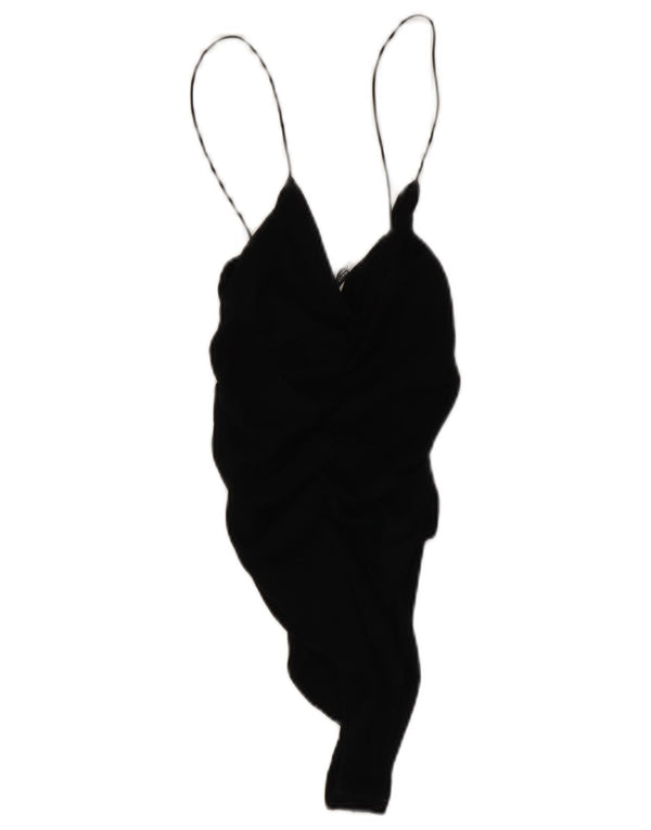 Zara Damen Mini-Slip-Kleid UK 12 Medium Schwarz