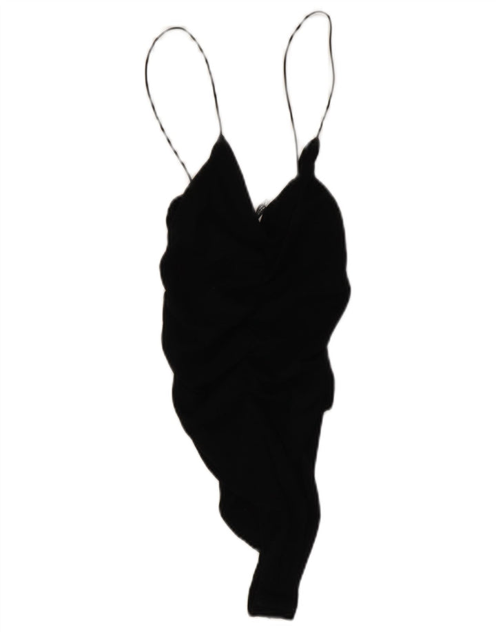 Zara Damen Mini-Slip-Kleid UK 12 Medium Schwarz