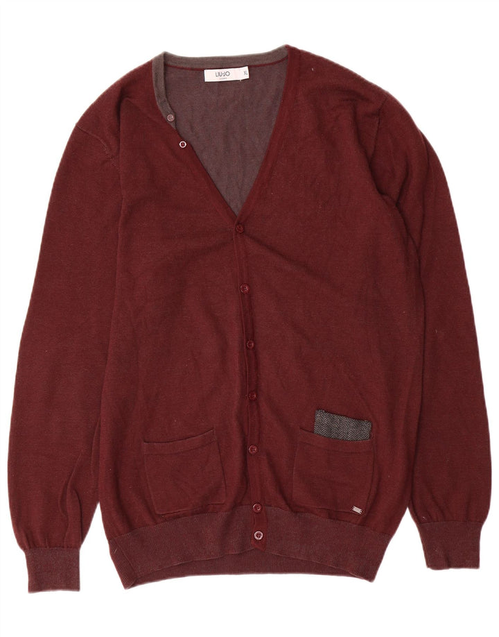 LIU JO Mens Cardigan Sweater XL Brown Wool