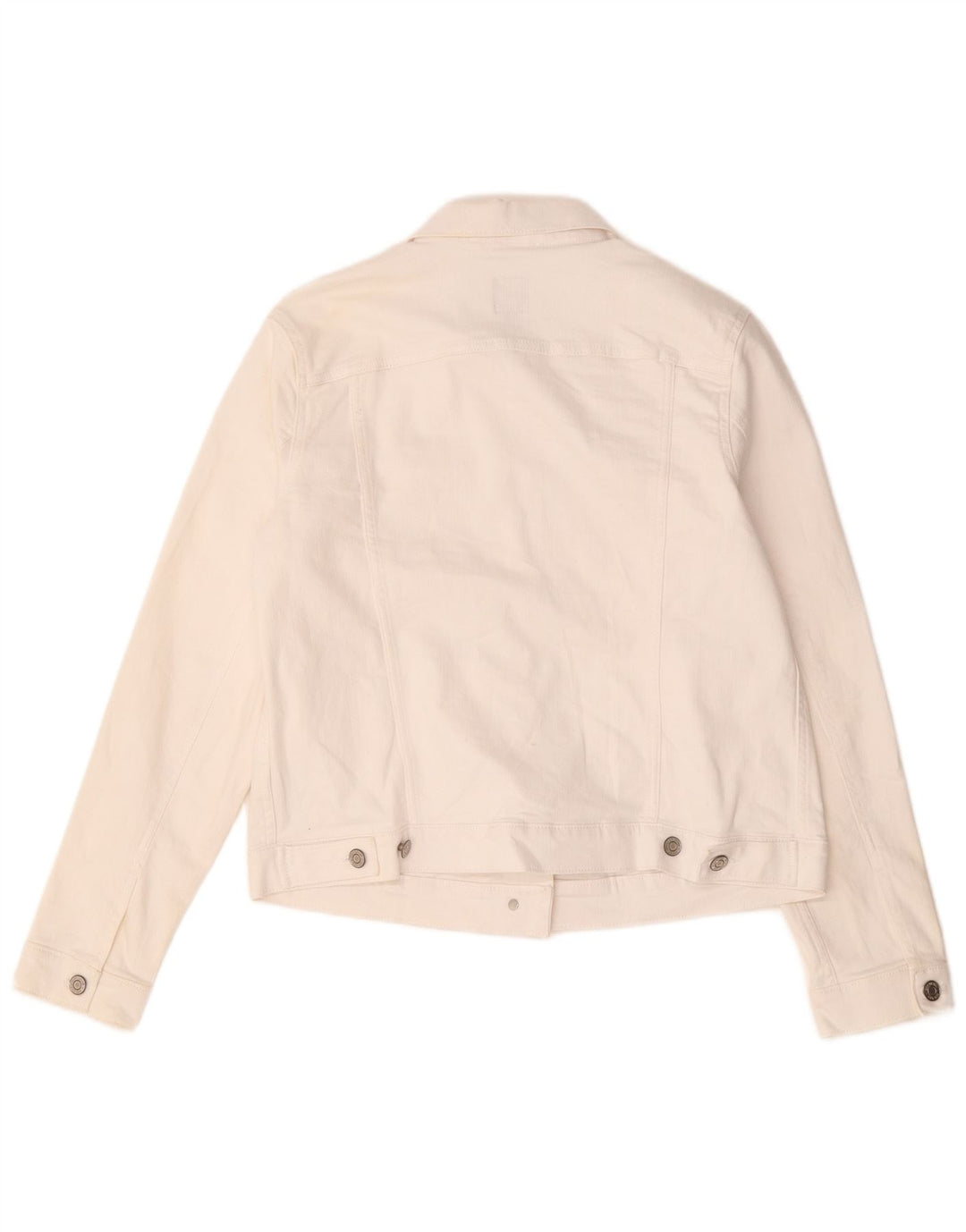 Gap Damen Jeansjacke UK 16 Large Weiße Baumwolle