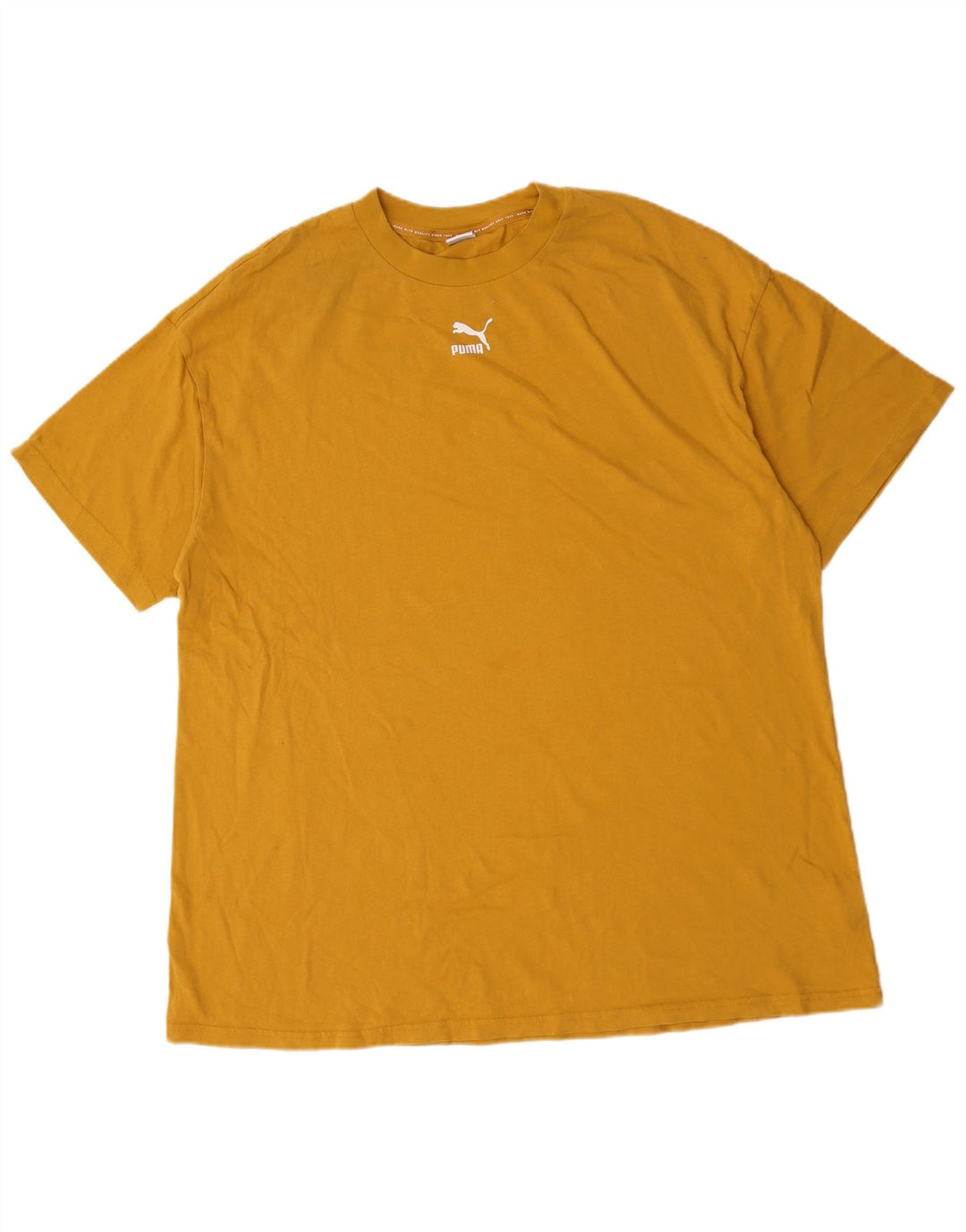 Puma Herren Loose Fit T-Shirt Top Mittelgelbe Baumwolle
