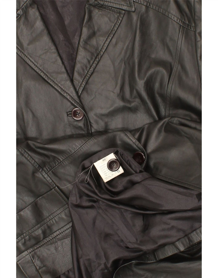 VINTAGE Womens Leather Coat IT 49 XL Black Leather Vintage Vintage and Second-Hand Vintage from Messina Hembry 