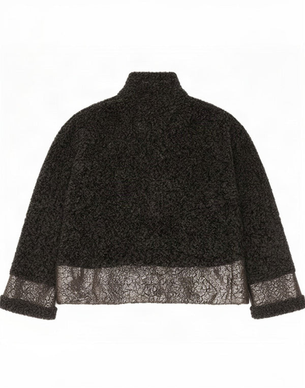 Zara Damen-Strickjacke mit entspannter Passform, UK 14, mittelgrau, Farbblock