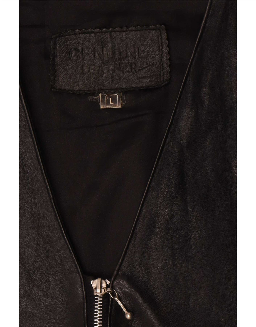 Vintage Herren Lederweste Großes schwarzes Leder