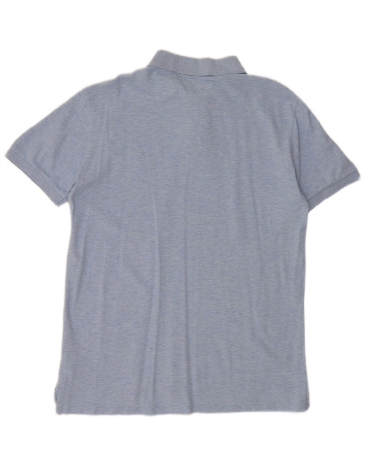 POLO RALPH LAUREN Herren-Poloshirt mit schmaler Passform, große, blau gesprenkelte Baumwolle