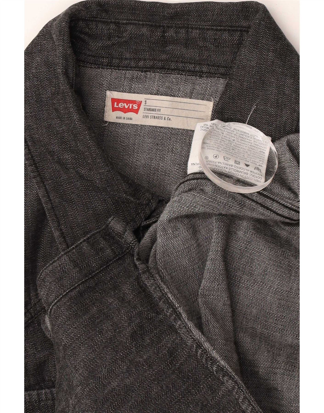 Levi's Herren-Jeanshemd, klein, graue Baumwolle