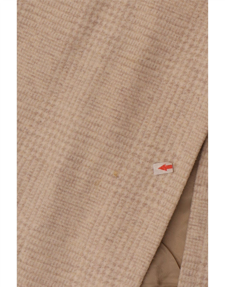 Zara Damen Übergroßer Mantel UK 10 Small Beige Houndstooth