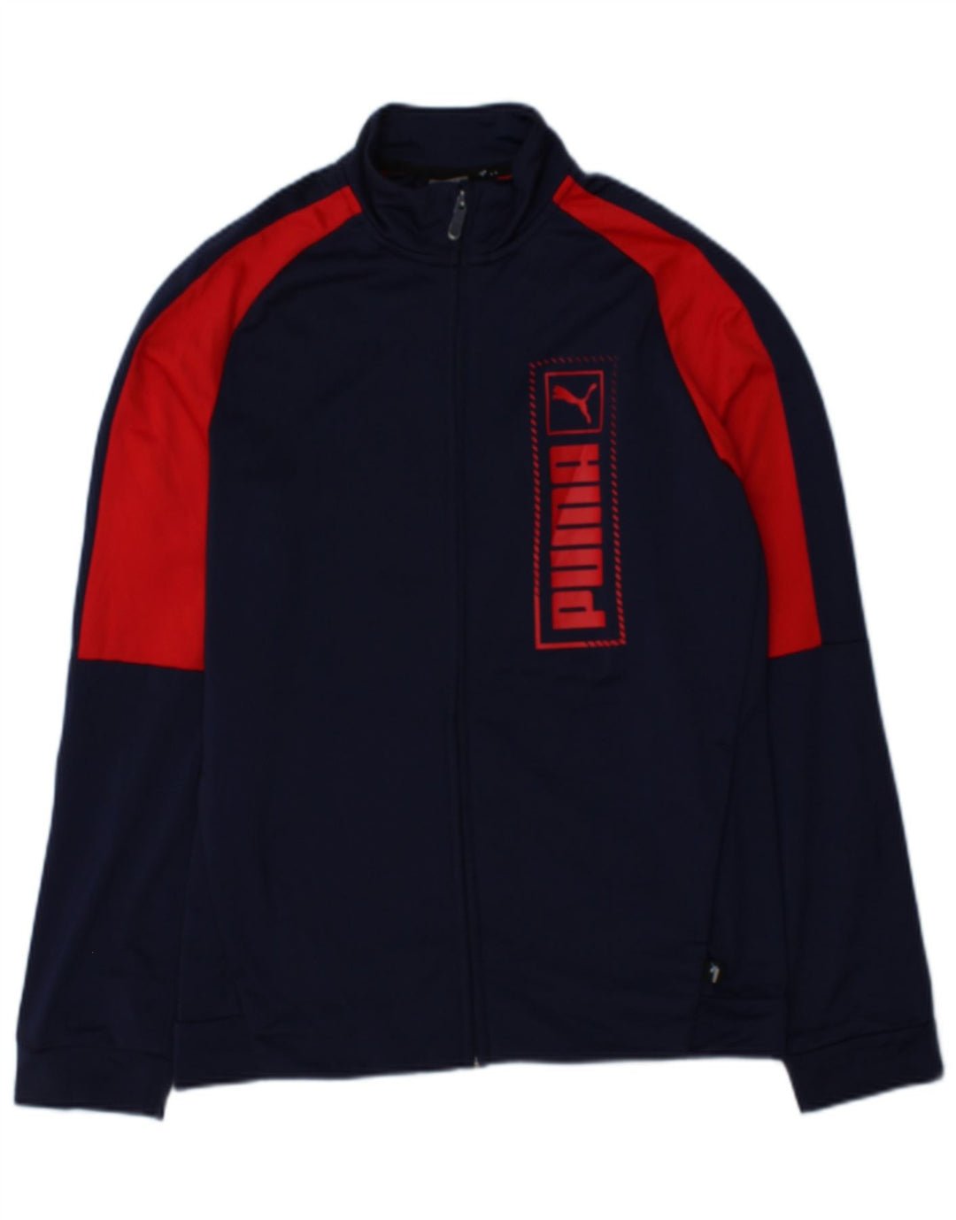 Puma Jungen Grafik-Trainingsanzug-Top-Jacke, 15–16 Jahre, Marineblau, Farbblock
