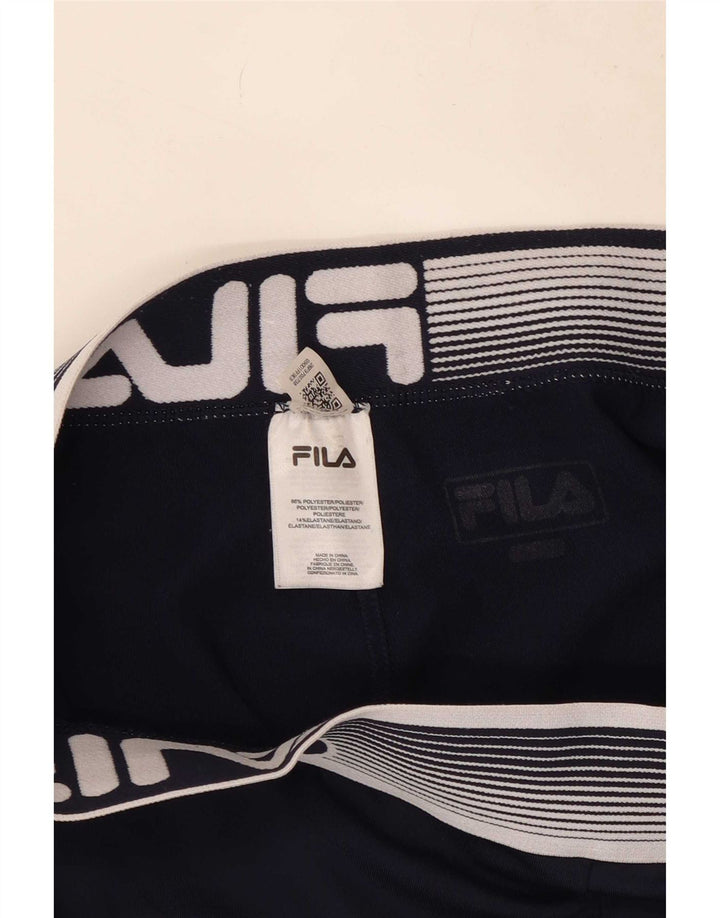 Fila Damen Grafik-Leggings UK 14 Medium Marineblau Colourblock Polyester