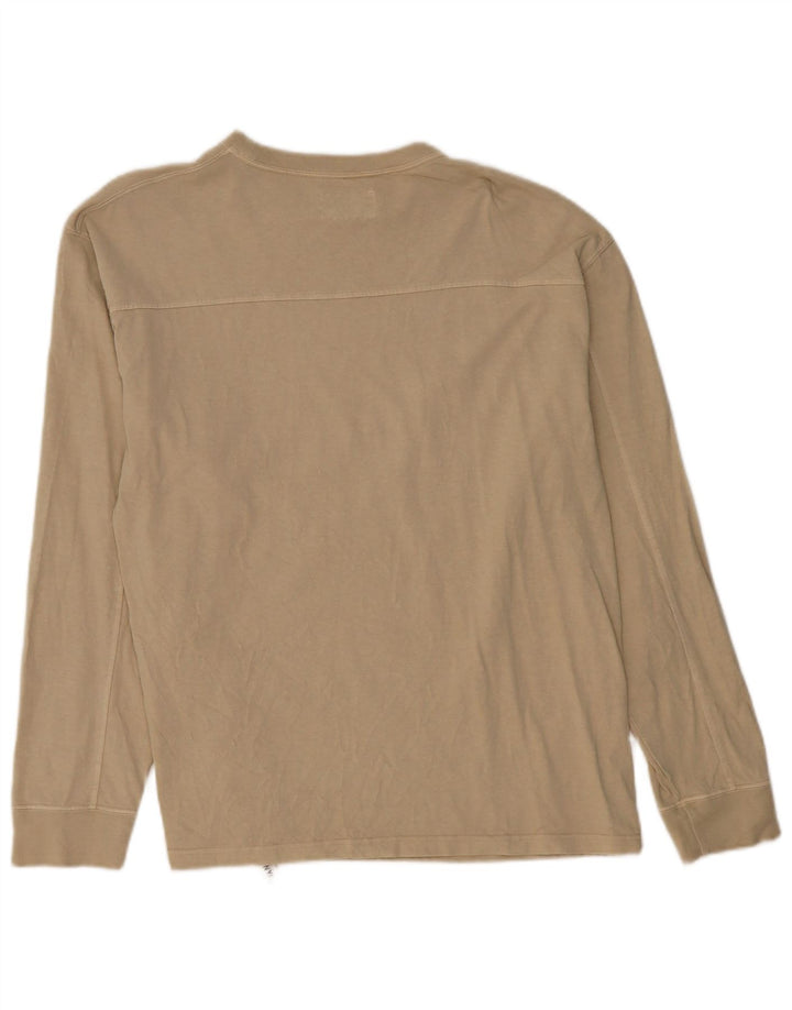 BOWERY Herren-Oberteil mit Grafik, langärmelig, groß, Beige, Baumwolle