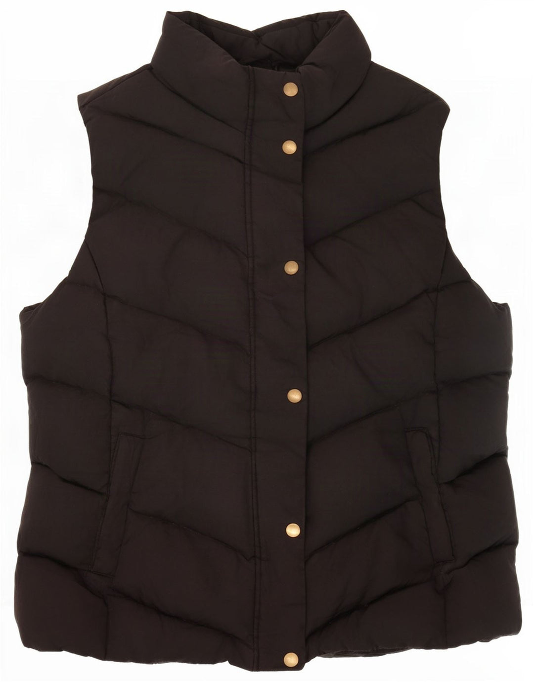 Gap Damen Wattierte Weste UK 16 Large Schwarz Polyester