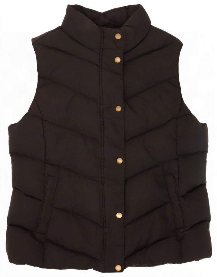 Gap Damen Wattierte Weste UK 16 Large Schwarz Polyester