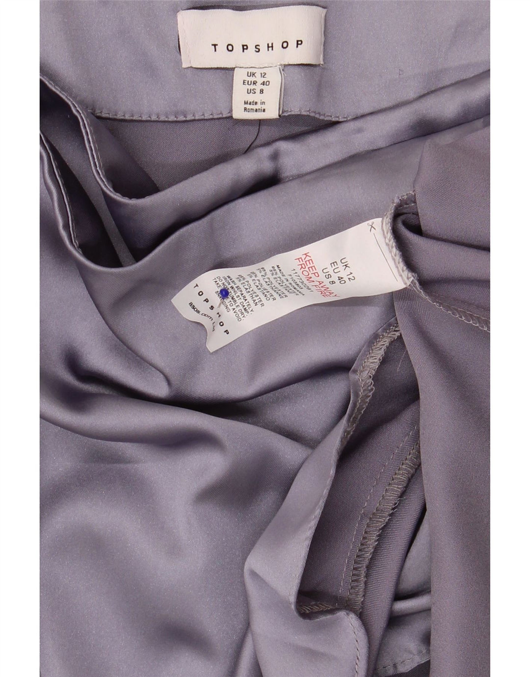 Topshop Damen Mini-Wickelrock UK 12 Medium W30 Lila Polyester