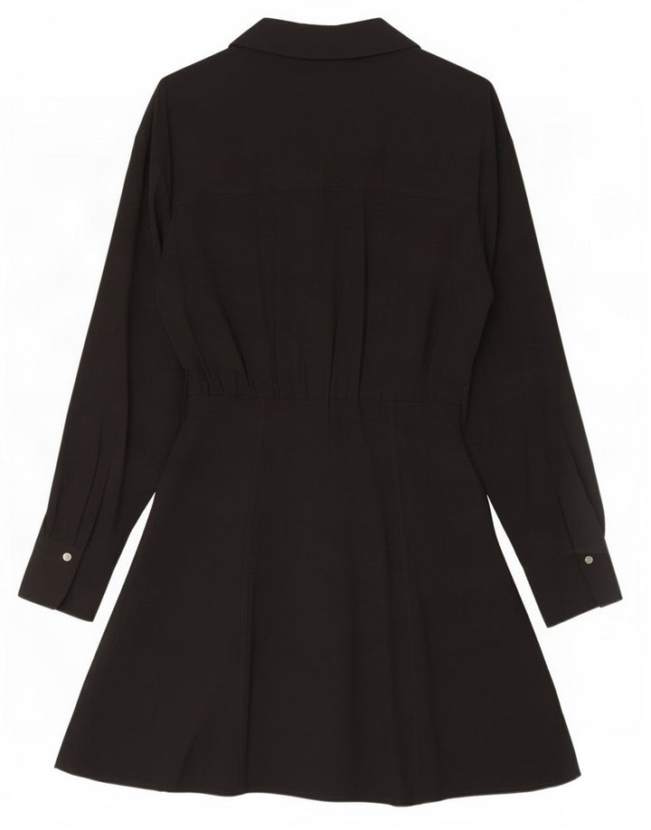 Zara Damen Hemdkleid UK 12 Mittelschwarze Viskose