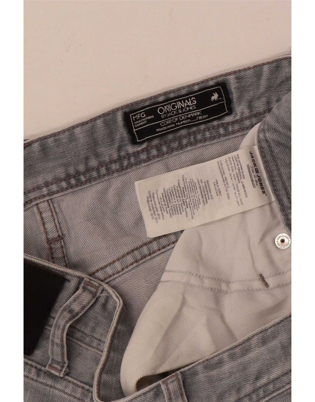 Jack & Jones Herren Tim Slim Jeans W30 L34 Graue Baumwolle