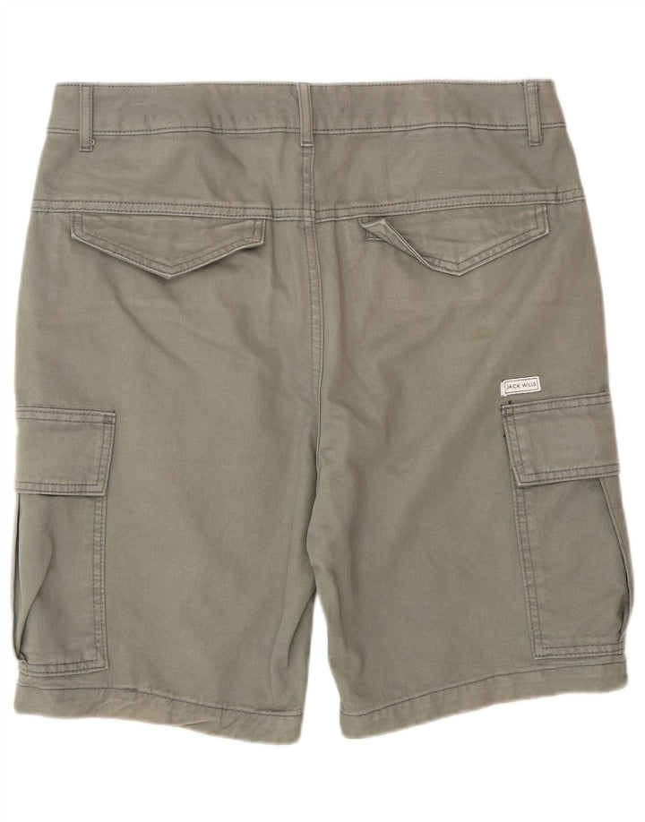 Jack Wills Herren-Cargoshorts, Größe S, Größe 34, Khaki, Baumwolle